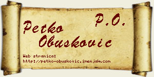Petko Obušković vizit kartica